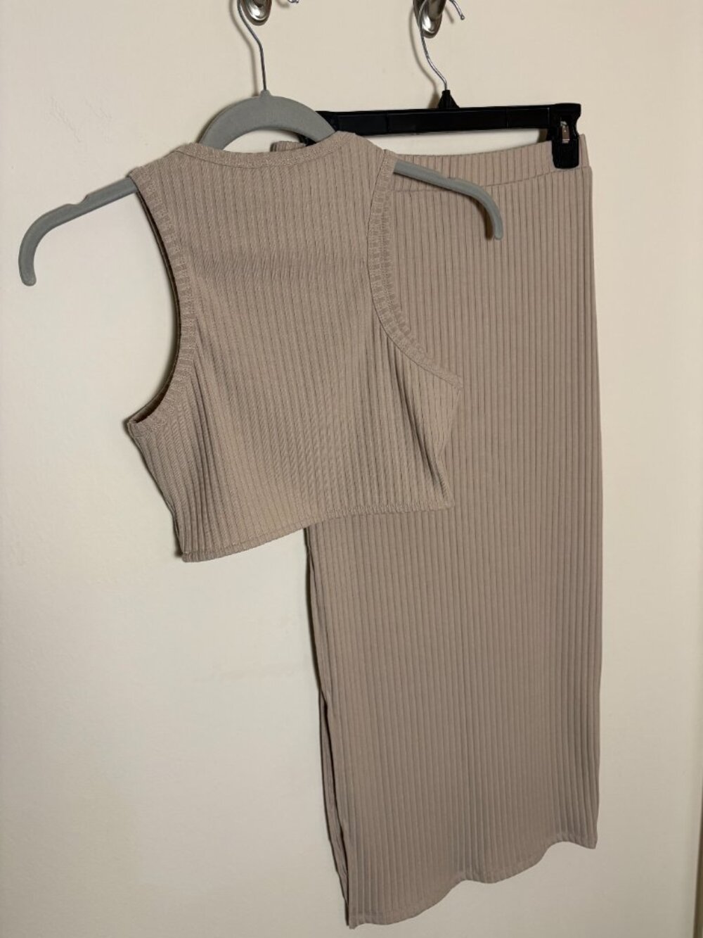 Princess Polly Ribbed Bodycon Crop Top Midi Skirt Set Women’s 6 - Picture 2 of 6